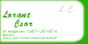 lorant csor business card